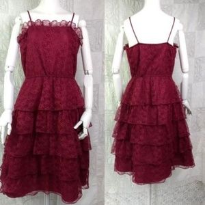 Vintage d.b.a.-l.a. 70s Dress Party Prom Lace